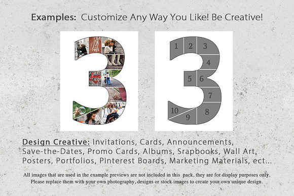 8.5x11 Number Photo Template Pack in Templates - product preview 4