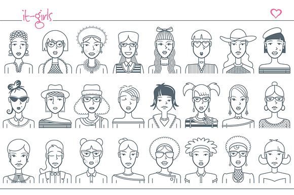 It-girls avatars in Illustrations - product preview 4