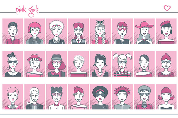 It-girls avatars in Illustrations - product preview 5
