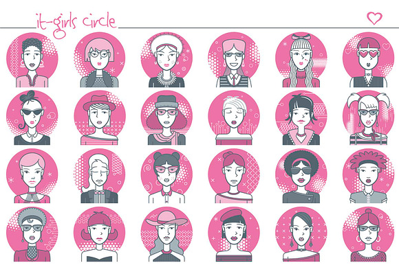 It-girls avatars in Illustrations - product preview 6