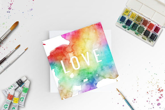 10 Huge Seamless Rainbow Watercolors in Graphics - product preview 6