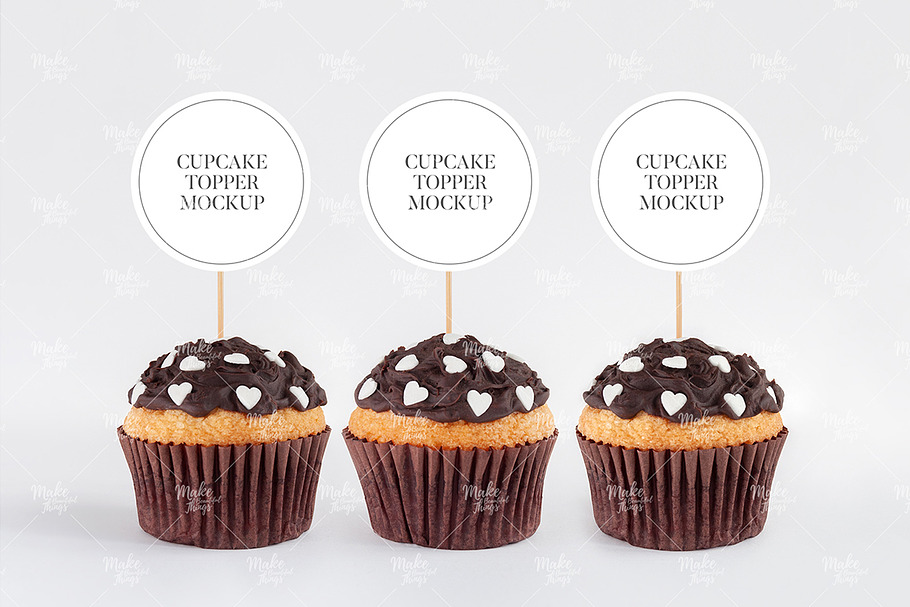 Cupcake toppers mockup #9133