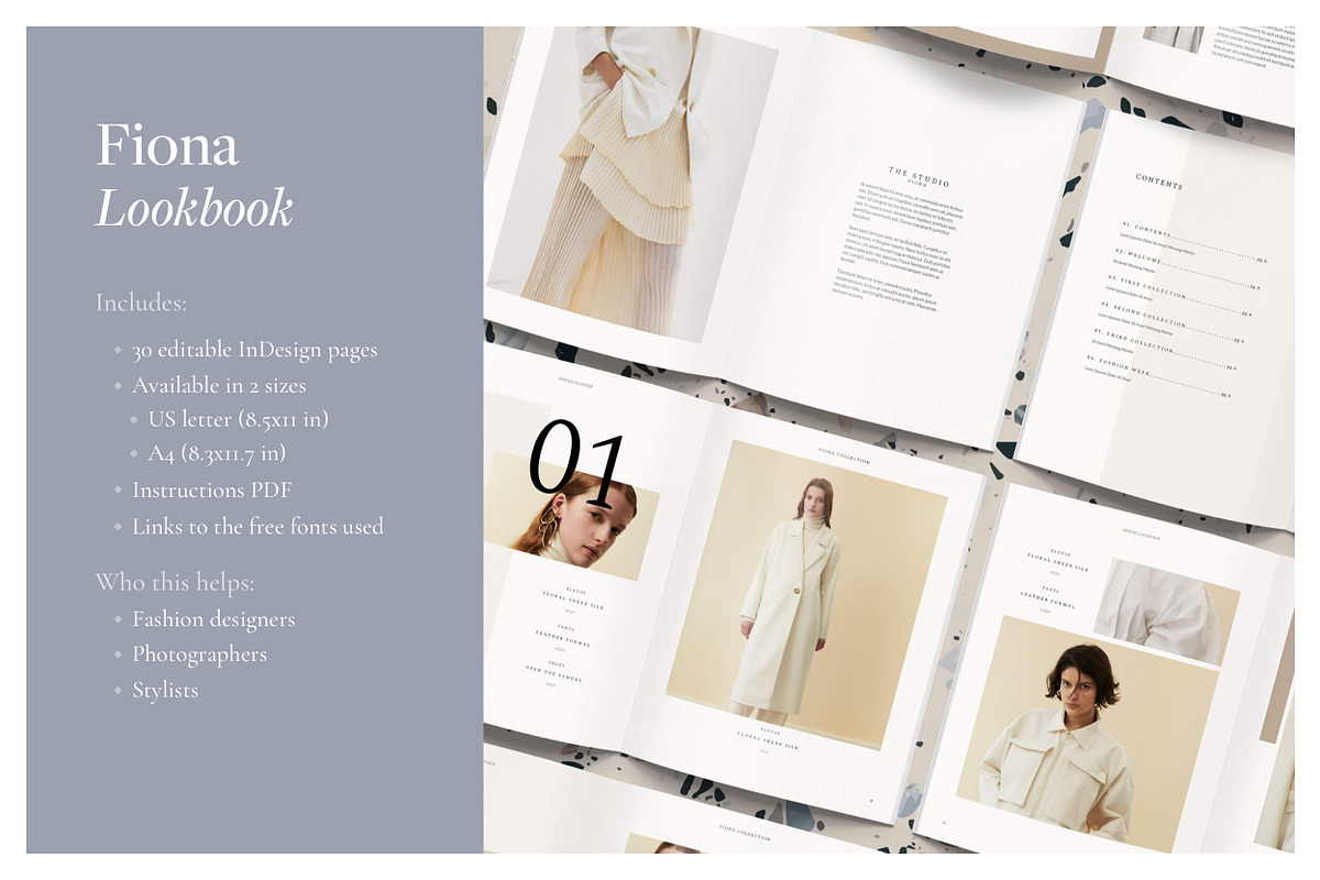 Fiona Fashion Lookbook in Magazine Templates - product preview 8