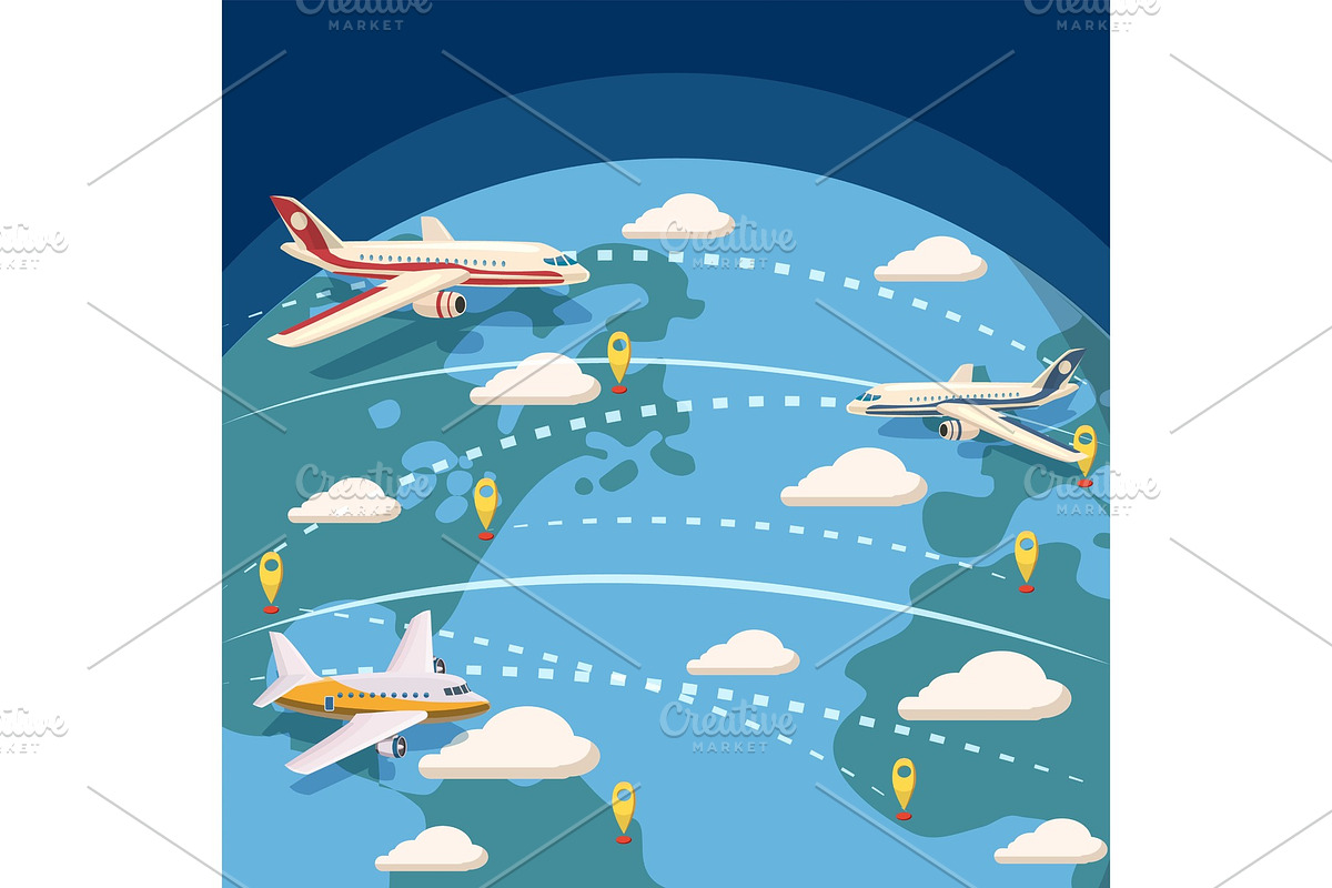 Aviation global logistic concept in Illustrations - product preview 8