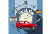 Car service tools emblem concept
