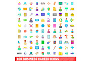 100 business career icons set