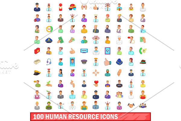 100 human resource icons set