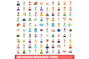 100 human resource icons set