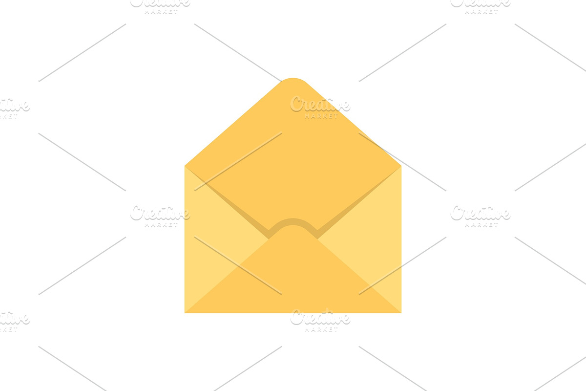 Empty envelope flat icon in Icons - product preview 8