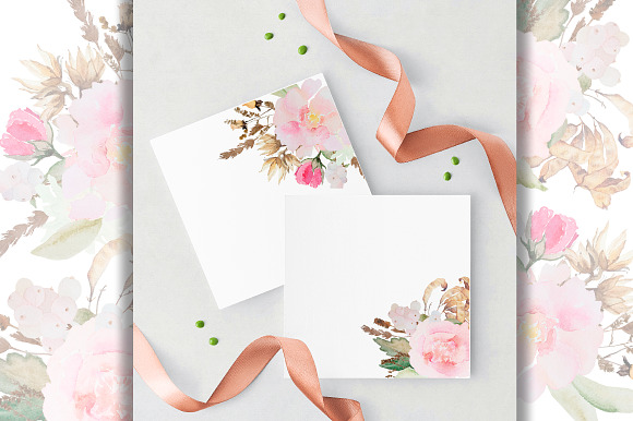 Watercolor flower bundle in Illustrations - product preview 1