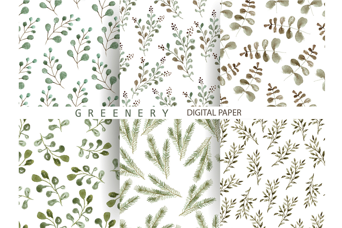 Greenery Leaves Foliage Pattern in Patterns - product preview 8