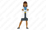 Young Woman Medical Doctor Cartoon