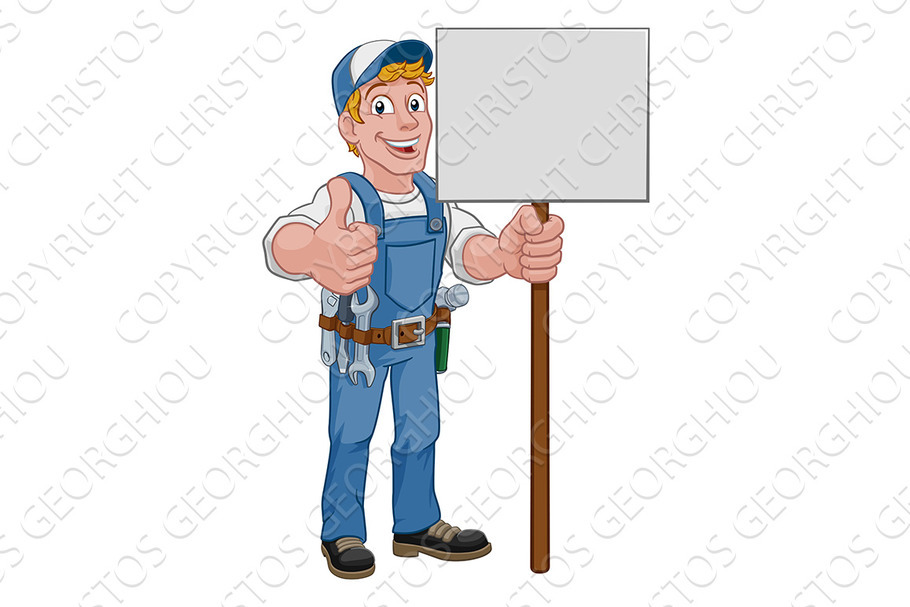 Handyman Cartoon Caretaker