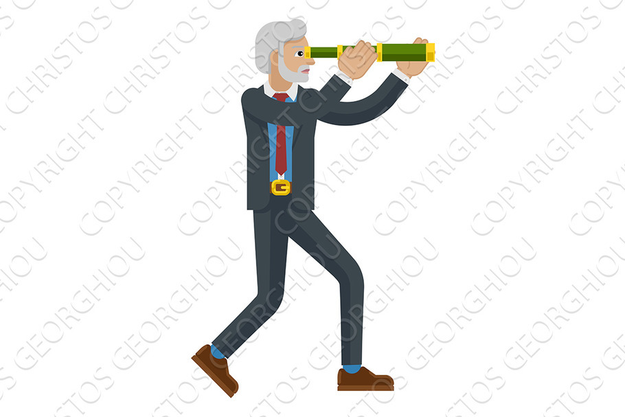 Telescope Spyglass Character in Illustrations - product preview 8