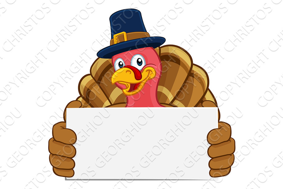 Turkey Pilgrim Hat Thanksgiving in Illustrations - product preview 8