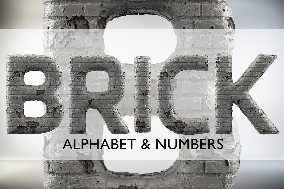 Grunge Brick Alphabet in Illustrations - product preview 8