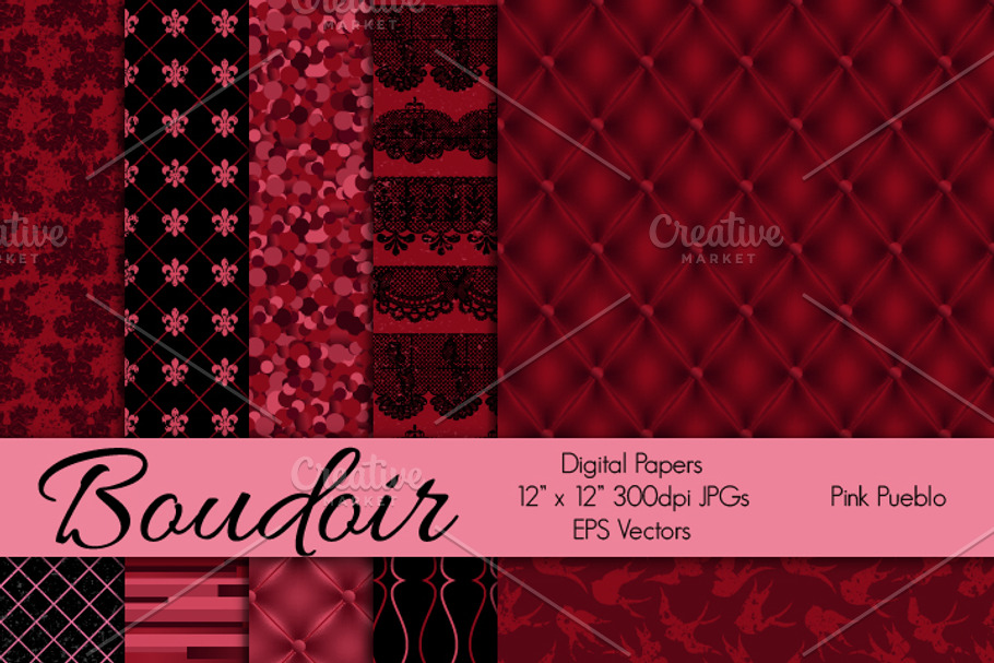 Boudoir or Valentine Backgrounds in Patterns - product preview 8