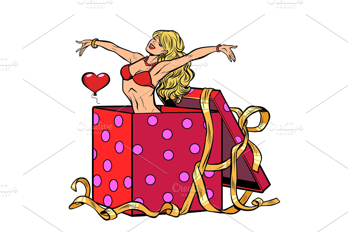 woman Striptease surprise gift in Illustrations - product preview 8