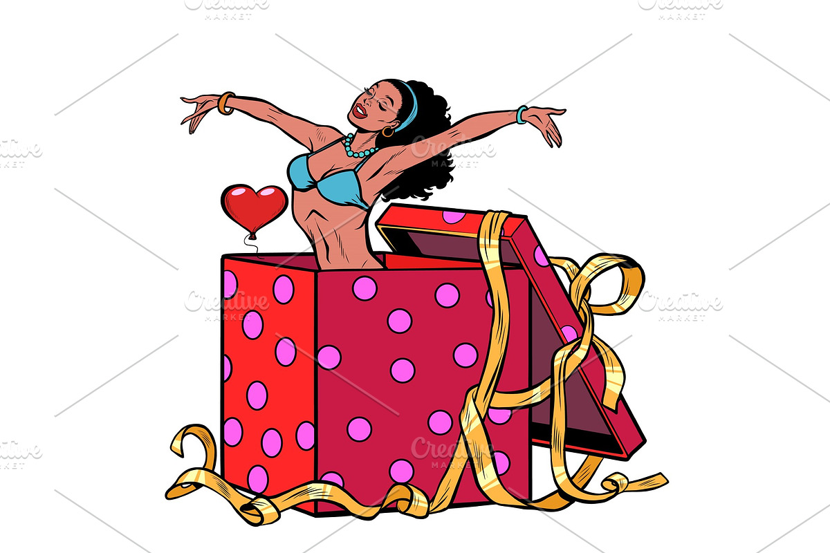 African woman Striptease surprise in Illustrations - product preview 8