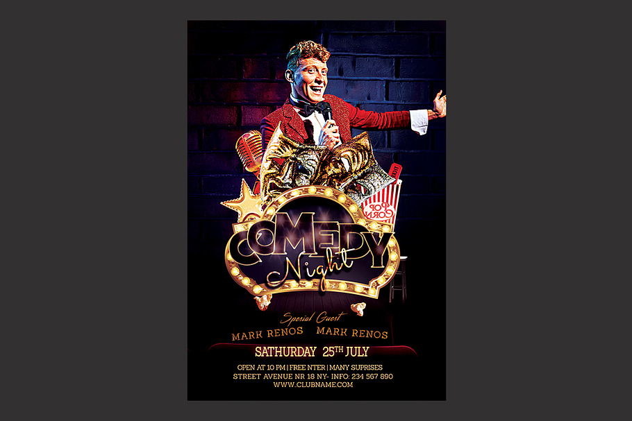 Comedy Flyer in Flyer Templates - product preview 8