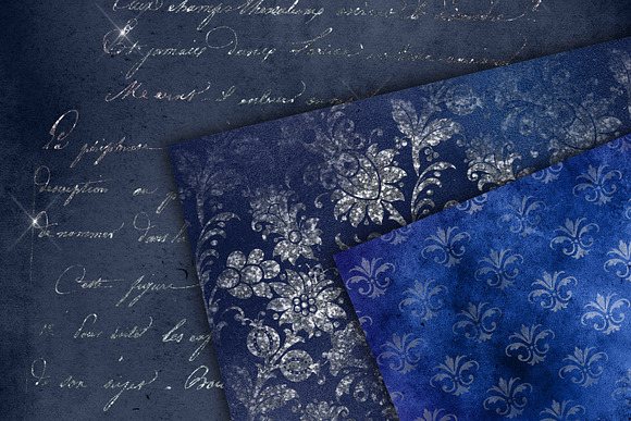 Distressed Blue & Silver Textures in Textures - product preview 1