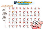 Piggy 2D Game Character Sprites
