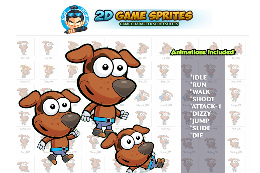 Dogie 2D Game Character Sprites in Illustrations - product preview 8