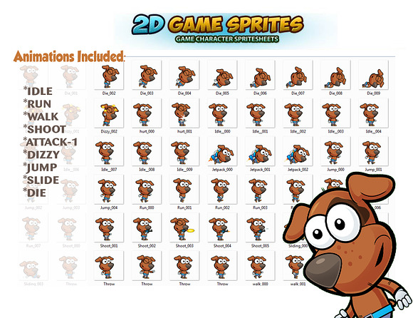 Dogie 2D Game Character Sprites in Illustrations - product preview 1
