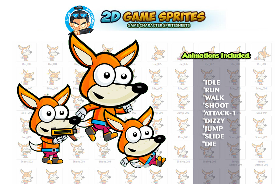 Fox 2D Game Character Sprites in Graphics - product preview 8
