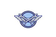 Crossed Spanner Air Force Wings Icon