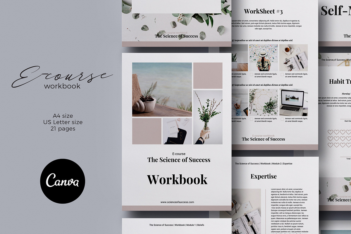 Canva E-course Workbook Template in Magazine Templates - product preview 8