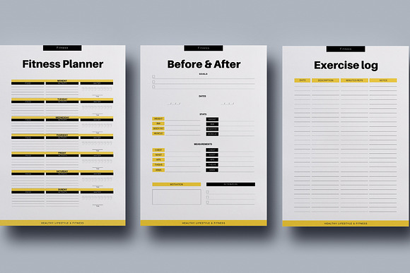 Fitness Planner Kit Canva Template in Email Templates - product preview 3