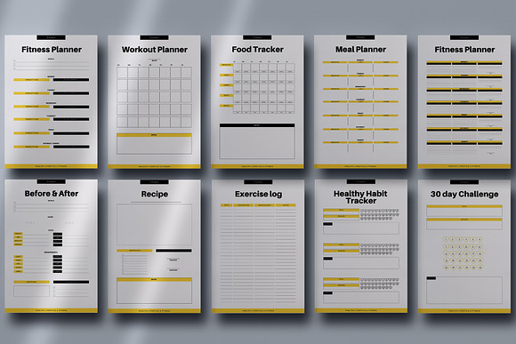Fitness Planner Kit Canva Template in Email Templates - product preview 5