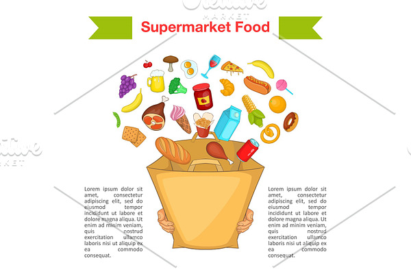 Food supermarket bag concept