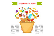 Food supermarket bag concept