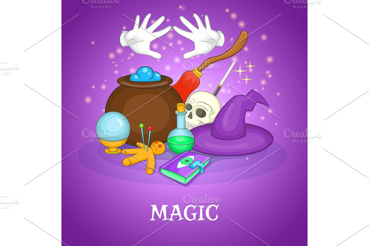 Magician rituals concept, cartoon in Illustrations - product preview 8