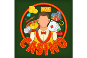 Casino games concept, cartoon style