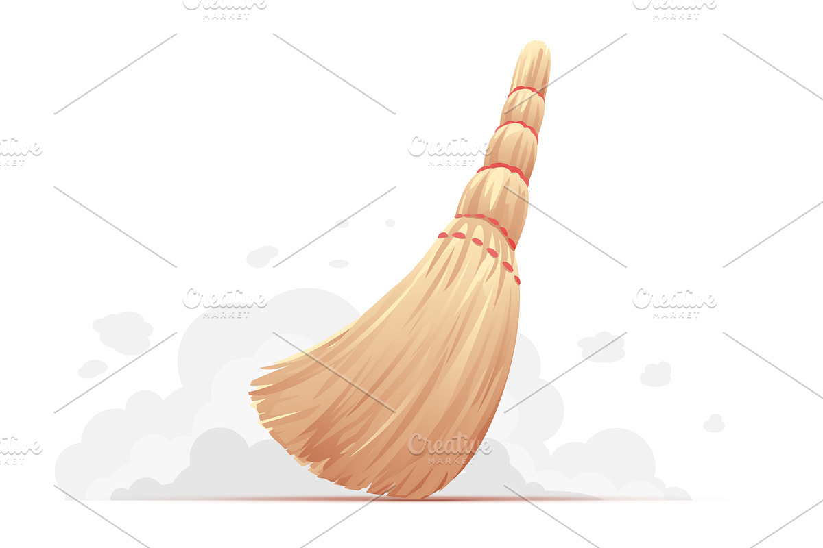 Small broom sweep floor in Illustrations - product preview 8
