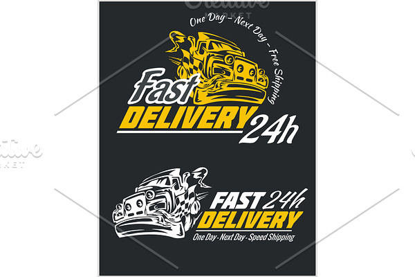 Delivery elements. Yellow and white