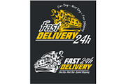 Delivery elements. Yellow and white