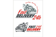 Delivery elements. Gray and red