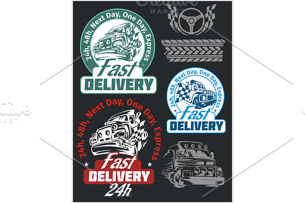 Delivery emblems and vector elements