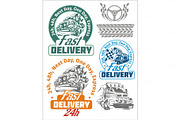 Delivery emblems and vector elements