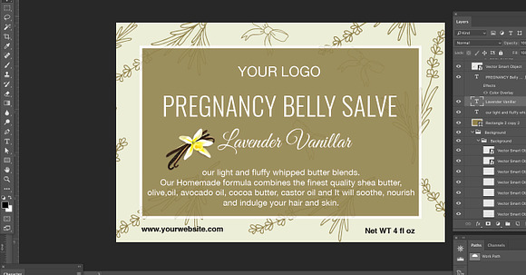 lavender & Vanilla label template in Stationery Templates - product preview 3