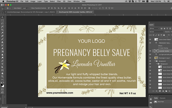 lavender & Vanilla label template in Stationery Templates - product preview 4