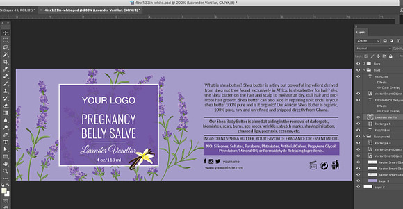 Purple Lavender Label Template in Stationery Templates - product preview 1