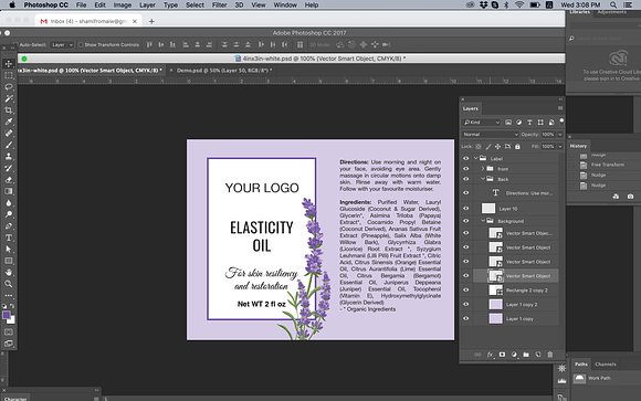 Purple Lavender Label Template in Stationery Templates - product preview 4