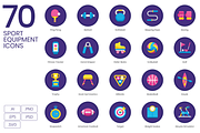 70 Sport Equipment Icons | Orchid
