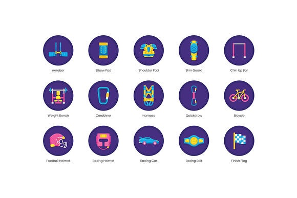70 Sport Equipment Icons | Orchid in Football Icons - product preview 3