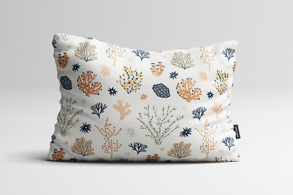 Corals and seaweed set and seamless in Illustrations - product preview 3